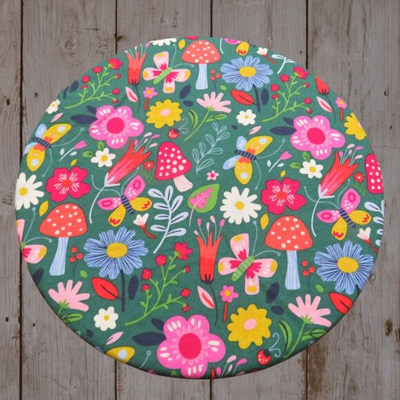 Reversible Kitchenaid Bowl Cover: Mushrooms & Sage Dots, Mixer Bowl Cover - Picture 1 of 6